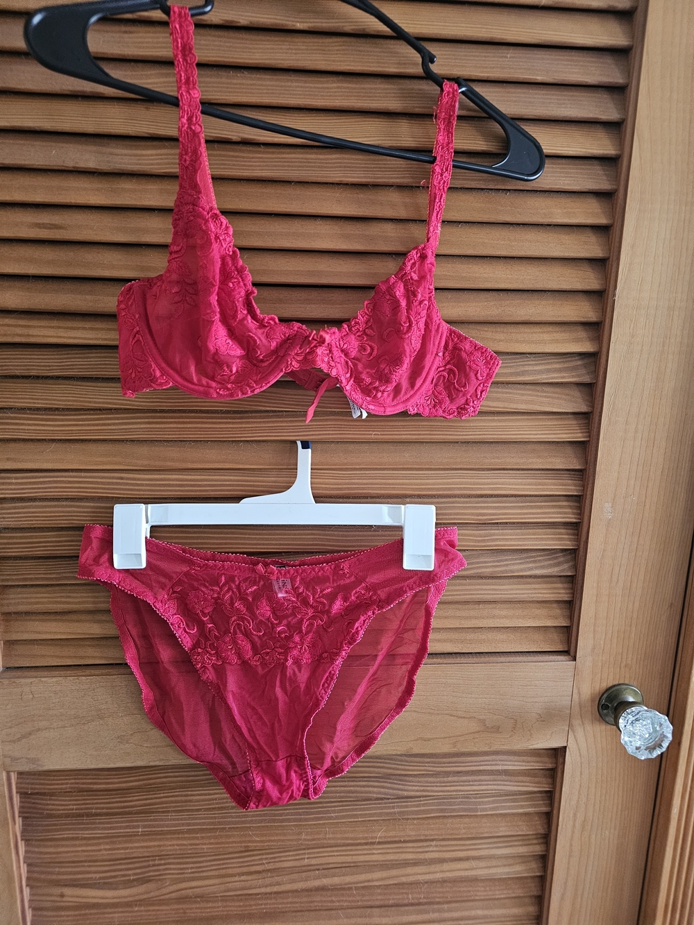 Felina Hot Pink Lace Underwire Bra & Brief Set